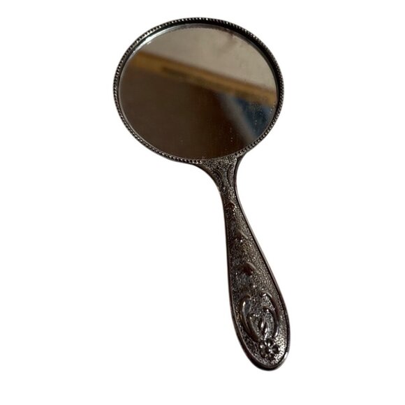 Silver Plated Vanity Set Teddy Bear With Mirror Brush & Comb Vintage Childrens - Picture 3 of 6